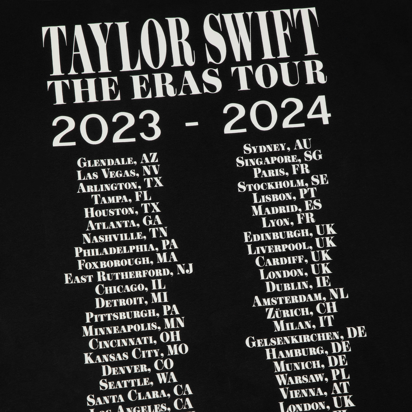 Taylor Swift | The Eras Tour Through Vancouver II Black T-Shirt