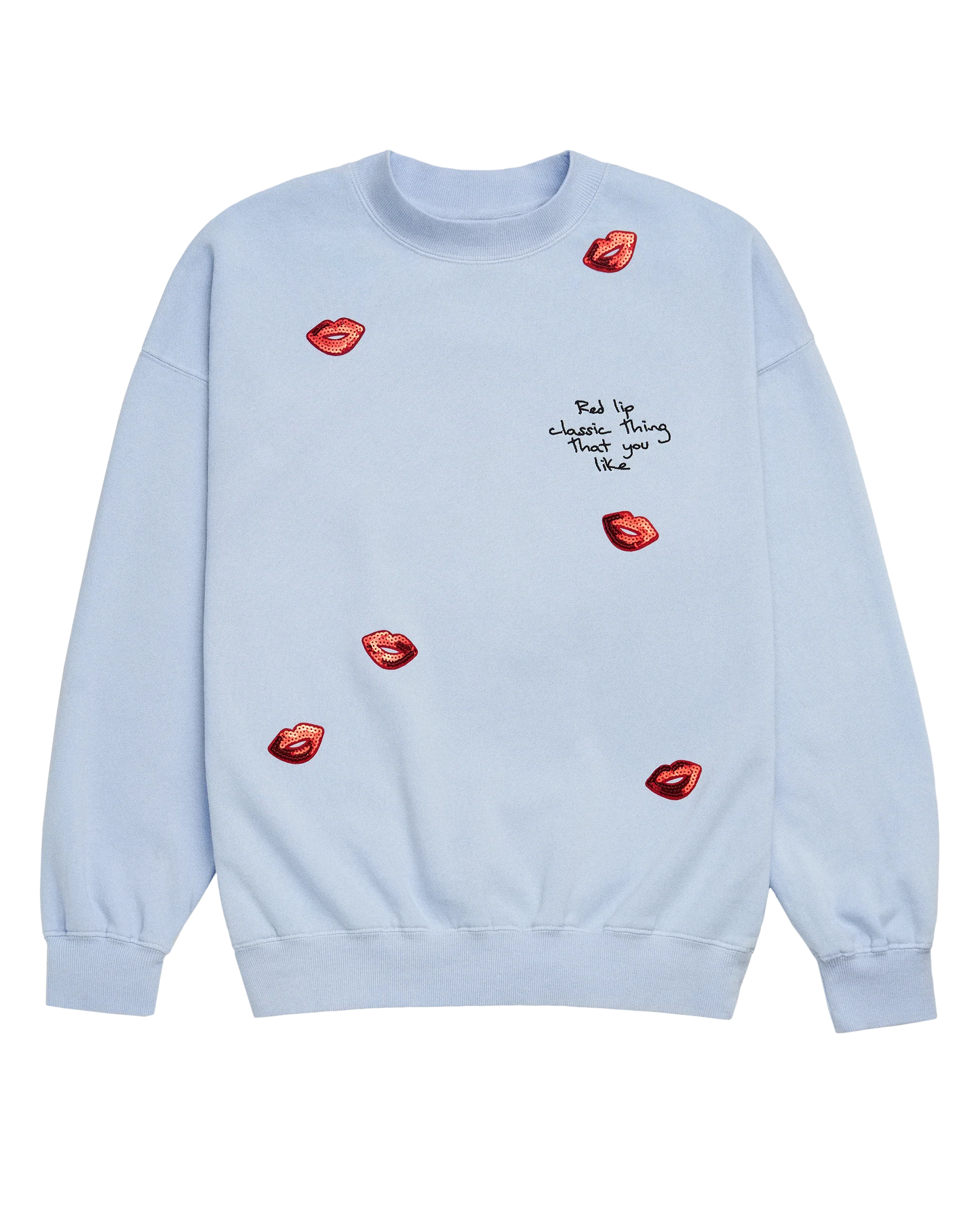 Sequin Red Lip Classic Thing That You Like Crewneck Sweatshirt