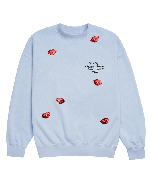 Sequin Red Lip Classic Thing That You Like Crewneck Sweatshirt