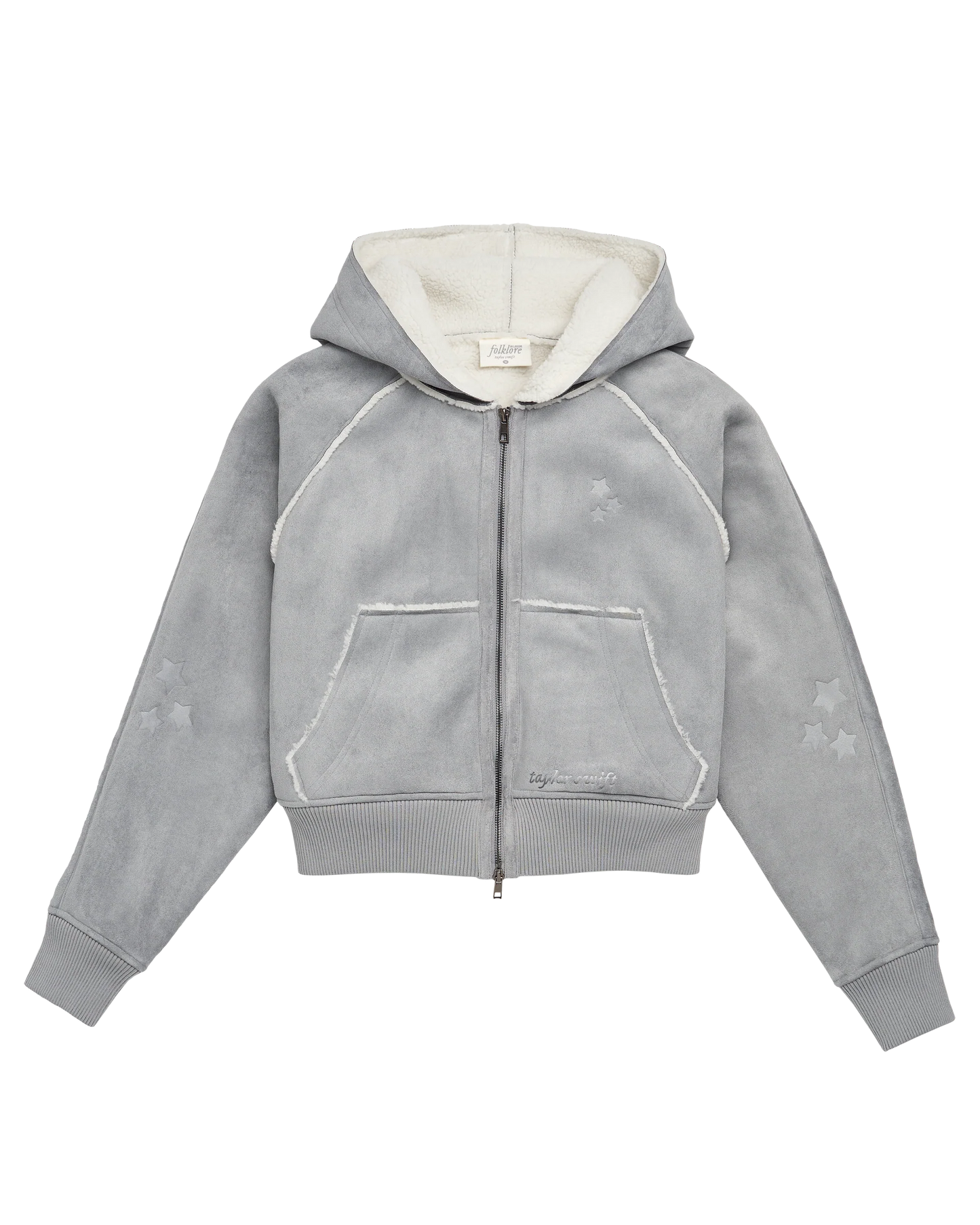 Folklore Album Gray Faux Shearling Jacket