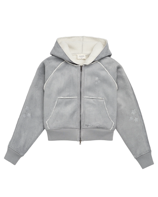 Folklore Album Gray Faux Shearling Jacket