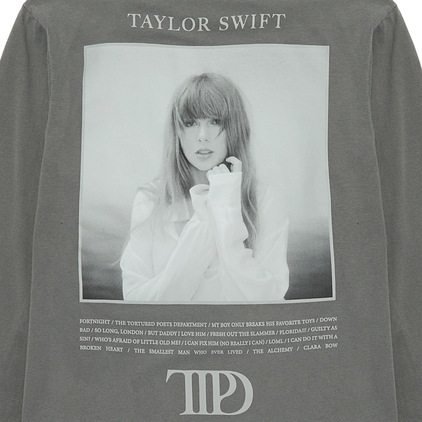 The Tortured Poets Department Gray Photo Long Sleeve T-Shirt