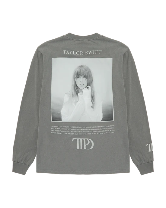 The Tortured Poets Department Gray Photo Long Sleeve T-Shirt