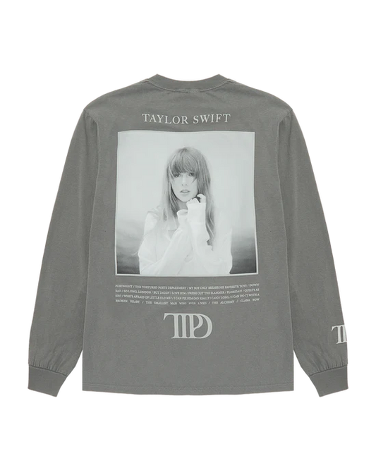 The Tortured Poets Department Gray Photo Long Sleeve T-Shirt