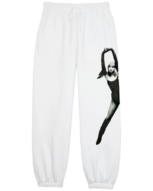 The Life of a Showgirl Shiny Bug White Sweatpants