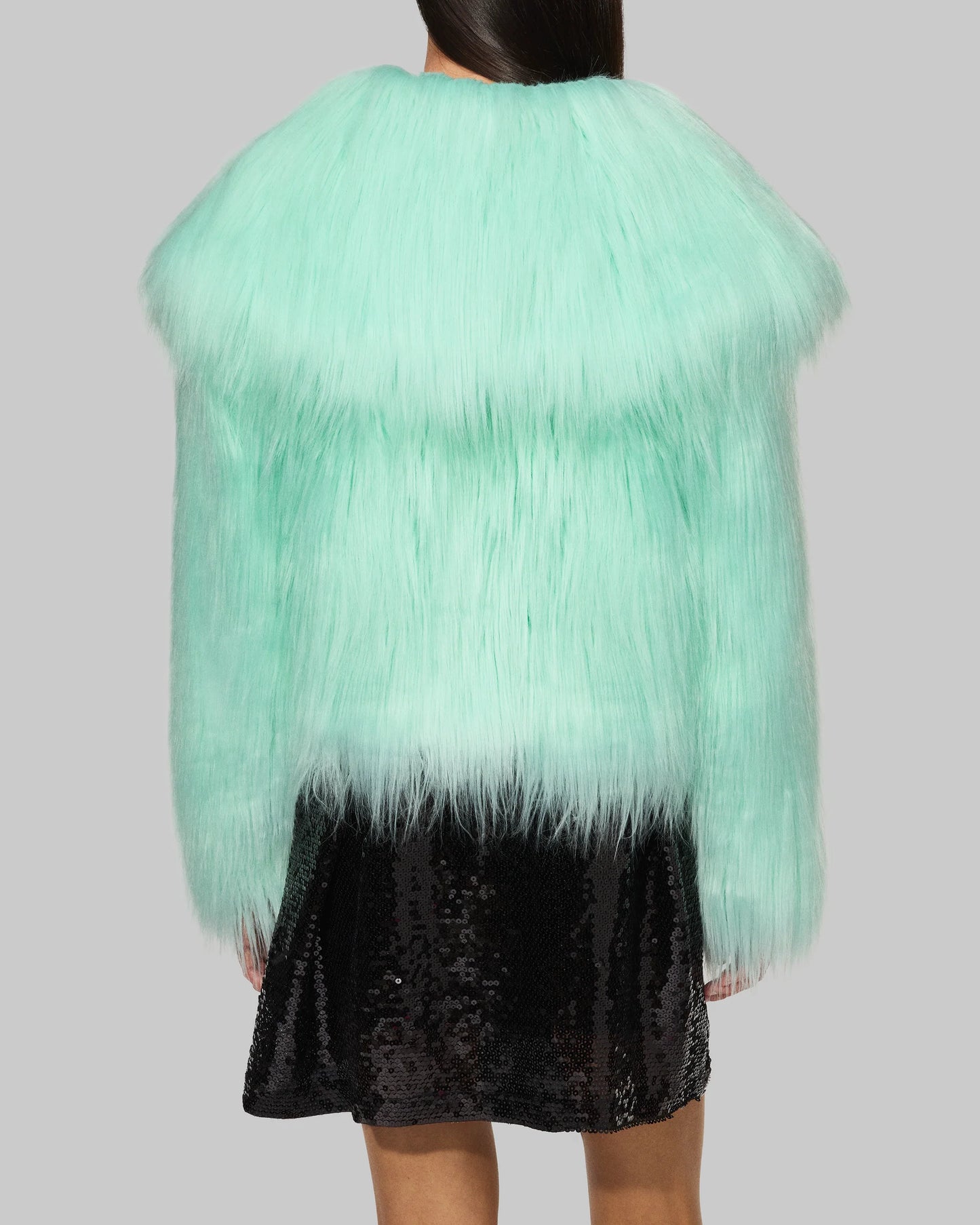 The Life of a Showgirl Mint Faux Fur Coat