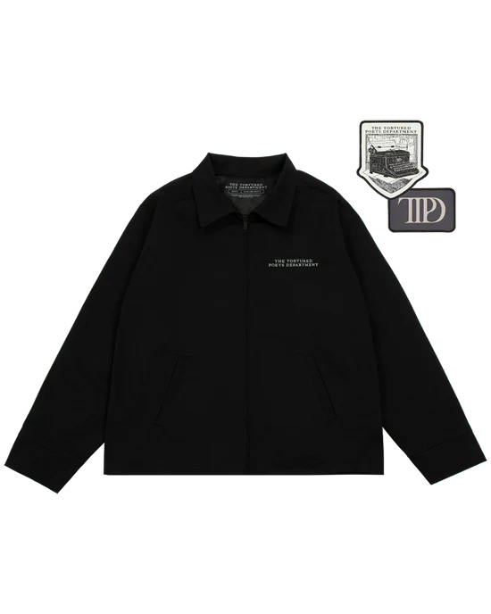 The Tortured Poets Department Black Jacket & 2 Patch Set Bundle