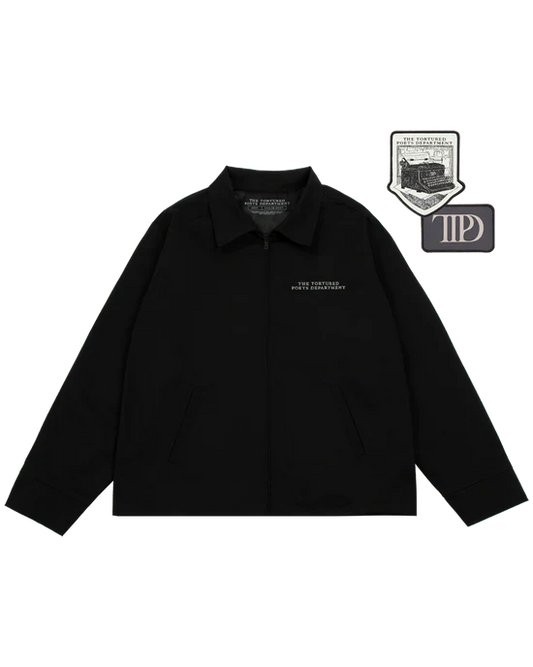 The Tortured Poets Department Black Jacket & 2 Patch Set Bundle