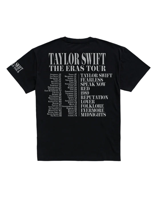 Taylor Swift | The Eras Tour Through London Black T-Shirt