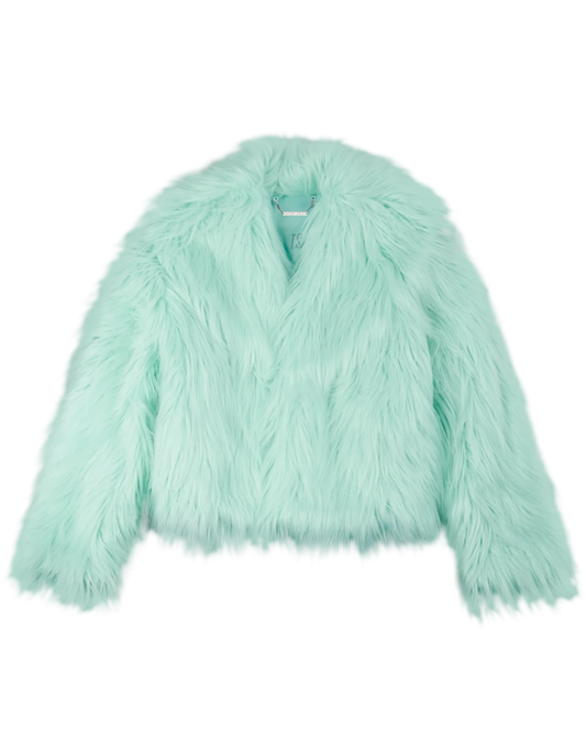 The Life of a Showgirl Mint Faux Fur Coat