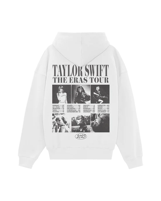 Taylor Swift | The Eras Tour Collage White Hoodie