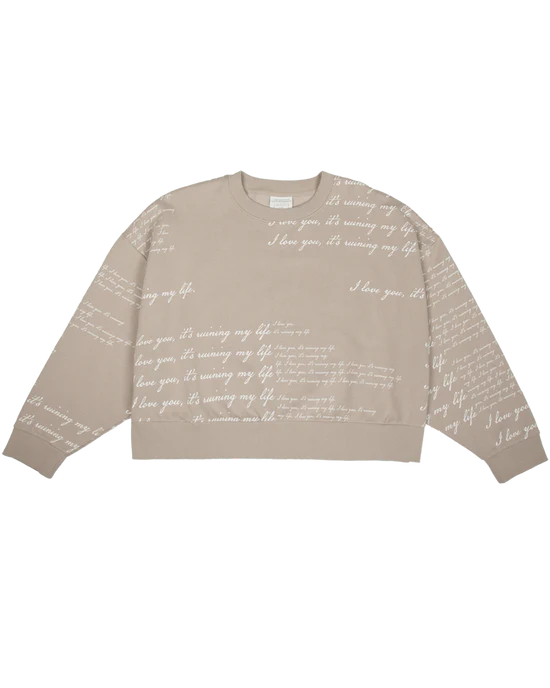 I Love You It's Ruining My Life Boxy Cropped Crewneck